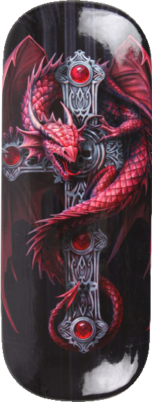 Gothic Guardian Red DRAGON Eye Glass Case by Anne Stokes