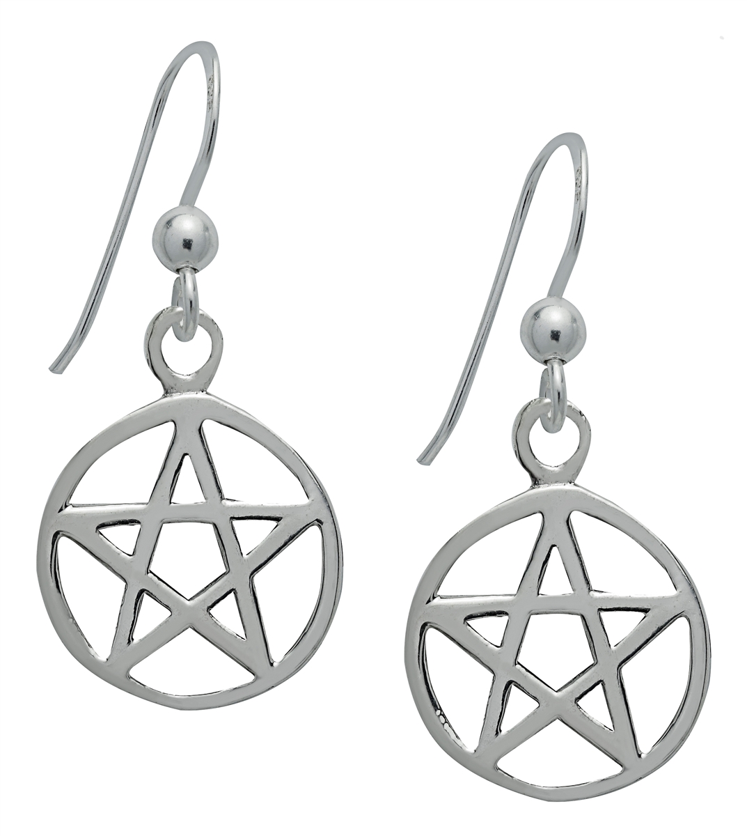 Silver Pentacle Earrings for Protection