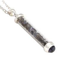Iolite Gem Power Vial PENDANT for Balance