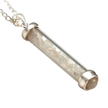 RAINBOW Moonstone Gem Power Vial Pendant for Intuition