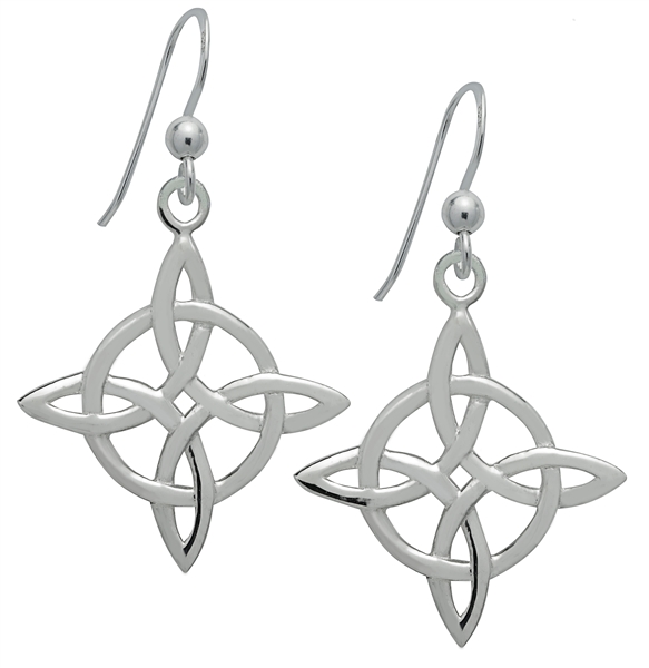 Silver Celtic Good Luck Earrings